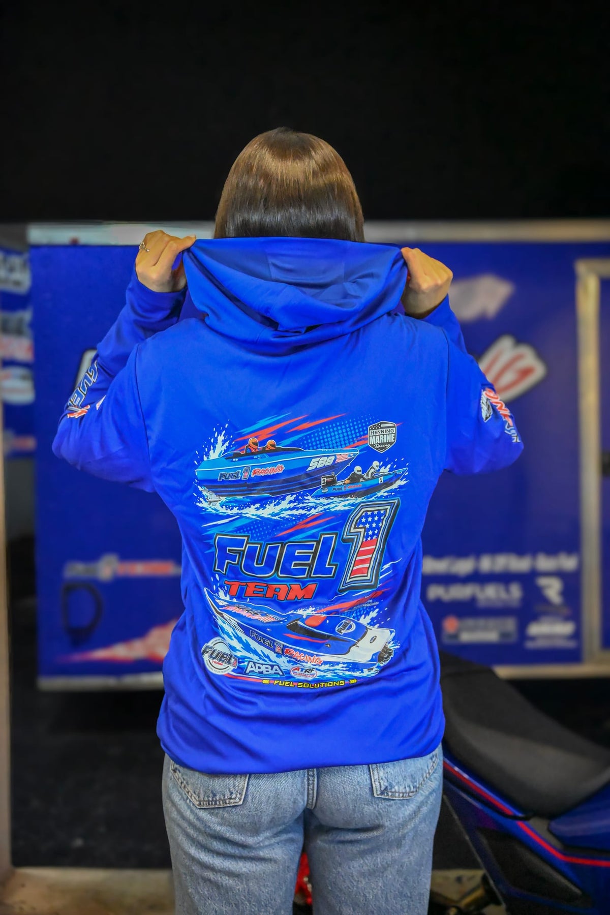 Fuel 1 Team Hooded Long Sleeve - Royal Blue