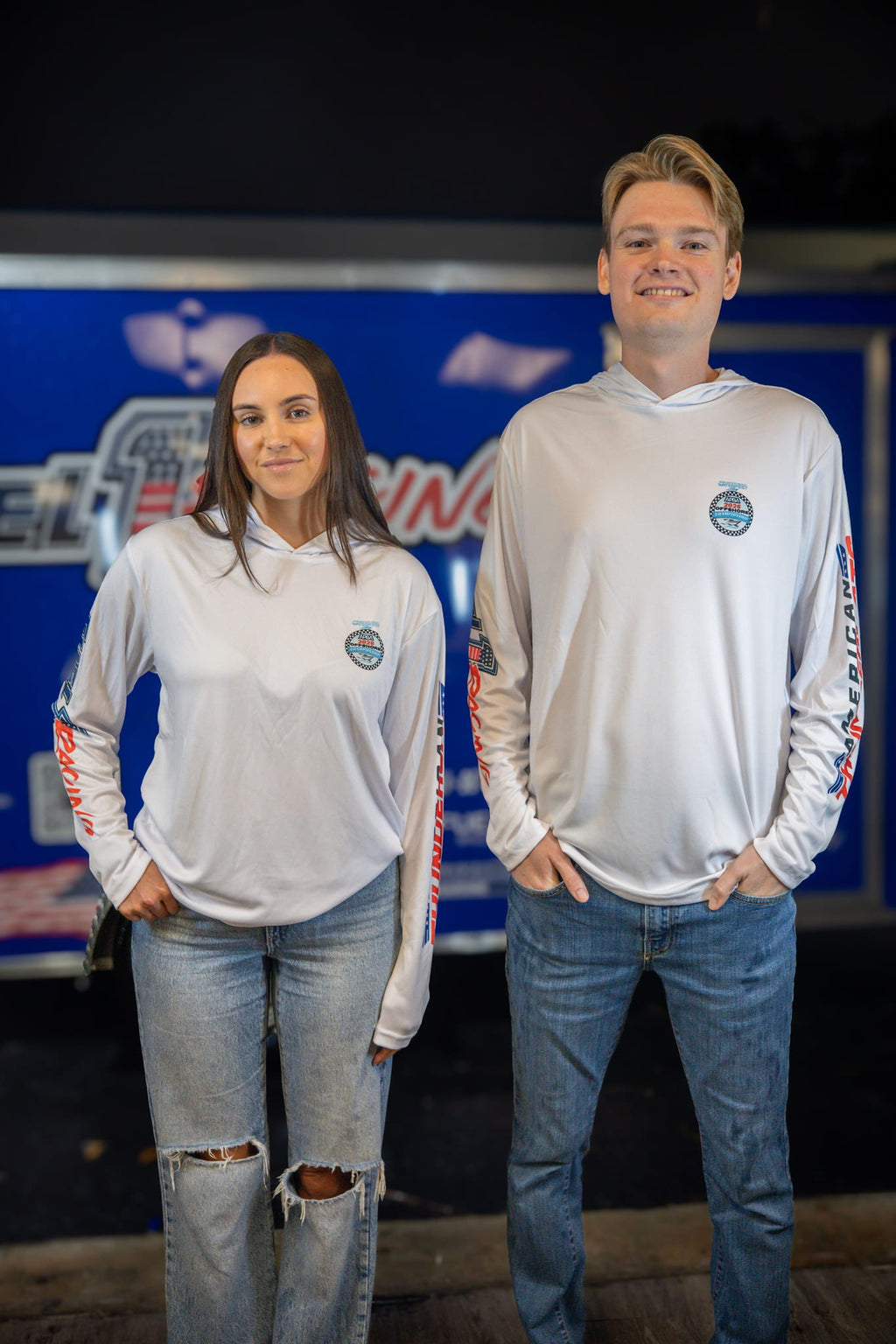 White APBA Hooded Long Sleeve