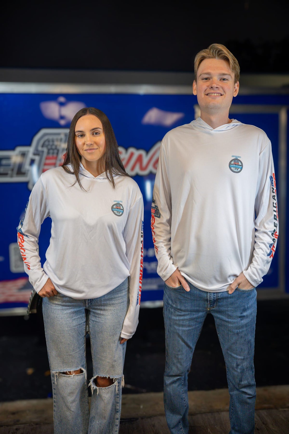 White APBA Hooded Long Sleeve