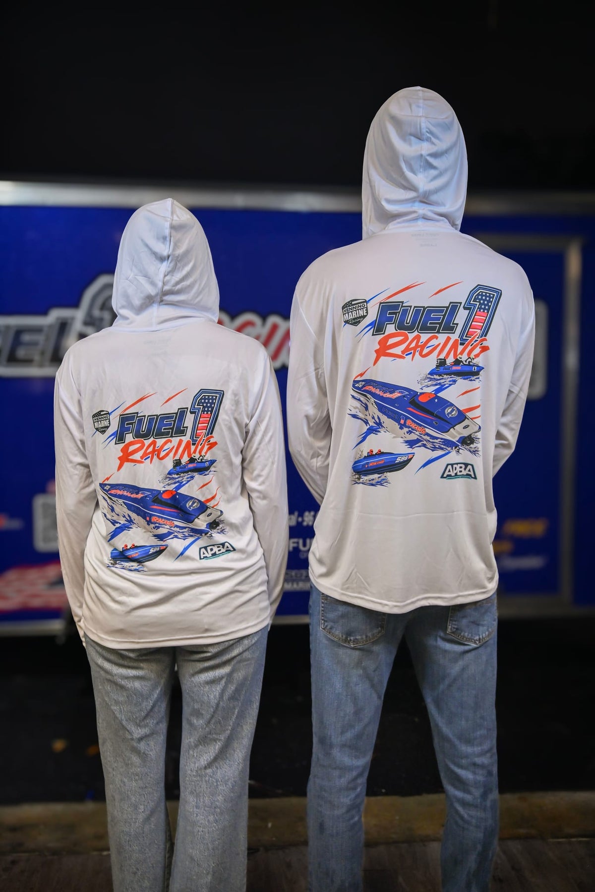 White APBA Hooded Long Sleeve